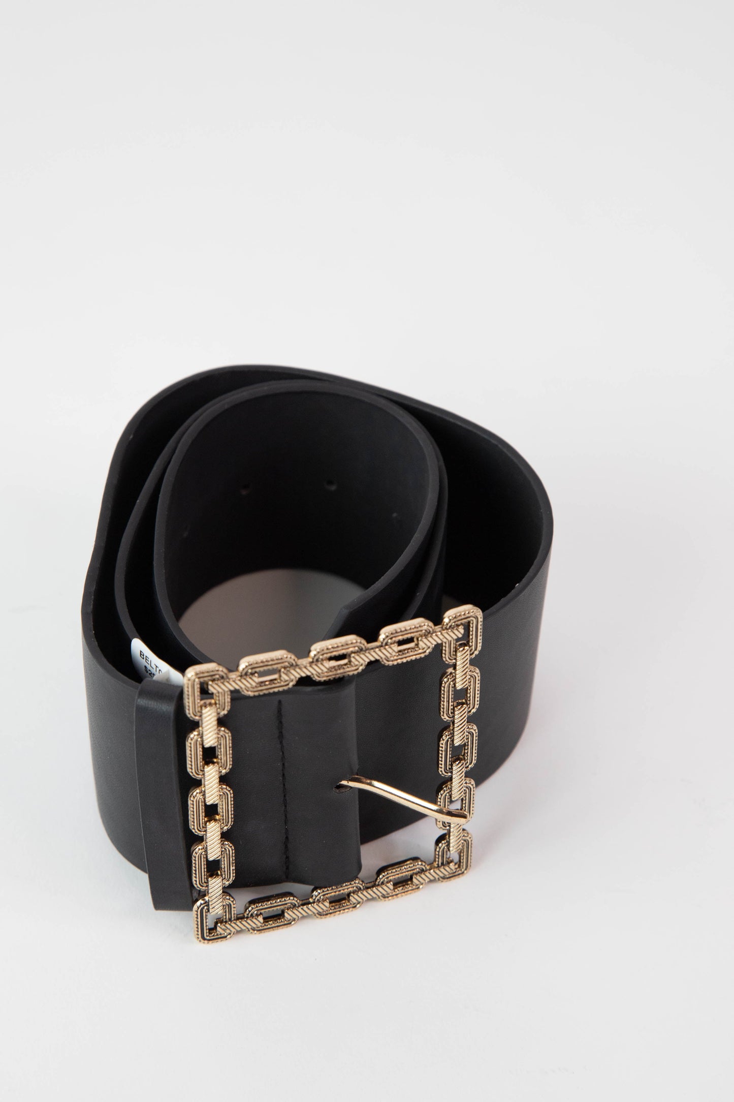  Gold Square Buckle Belt, Black