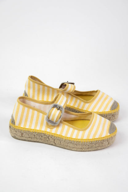  Surfside Espadrille Platform Mary Janes, Lemon Zest | Free People