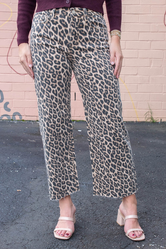  Brielle High Rise Crop Jeans, Animal Print