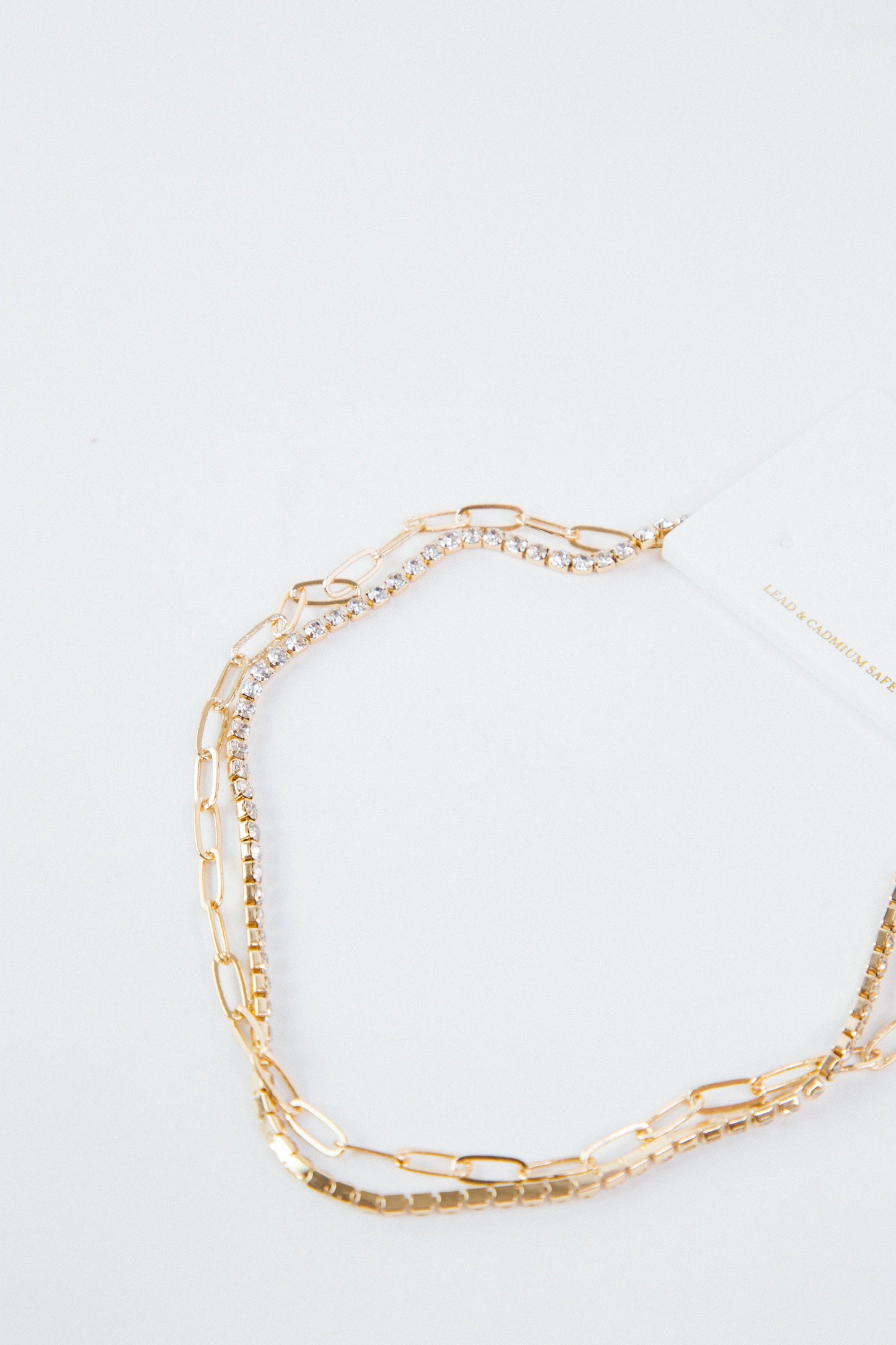  Raelynn Pave Crystal Layered Choker, Gold