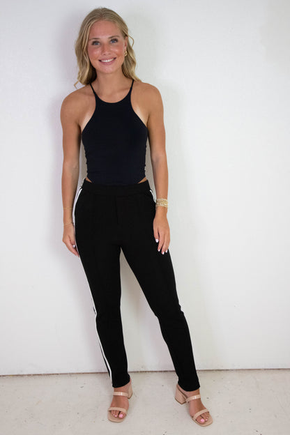 Shiloh Round Hem Racer Cami, Black