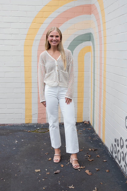  Adelaide Ribbed Crop Cami, Mushroom