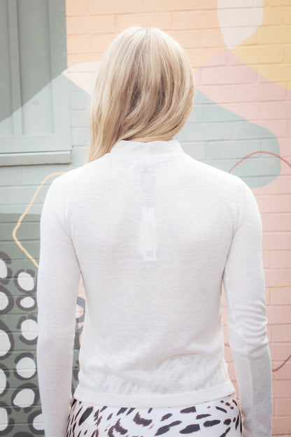  Draped Mock Neck Top, Mother Of Pearl | Sanctuary