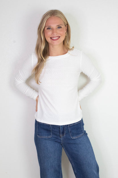  Crew Lace Tee, Chalk | Sanctuary