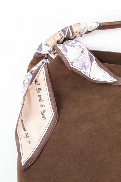  Lillian Suede Bucket Bag, Chocolate