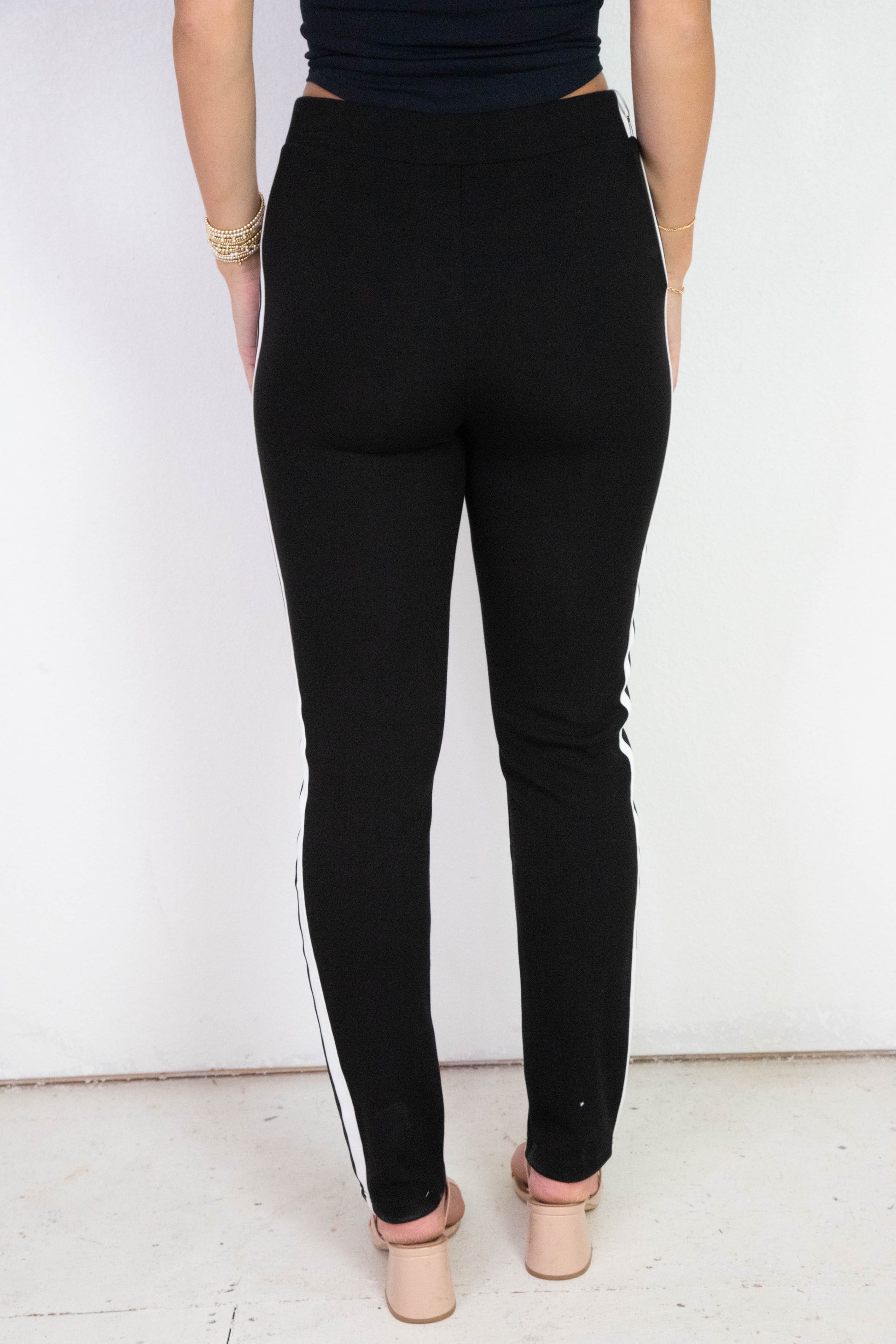  Samara Side Stripe Leggings, Black