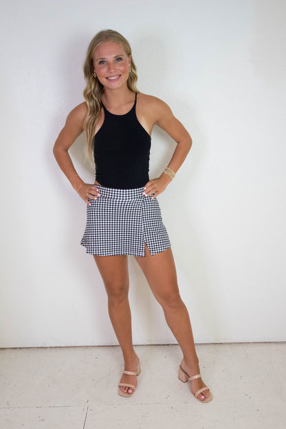 Shiloh Round Hem Racer Cami, Black