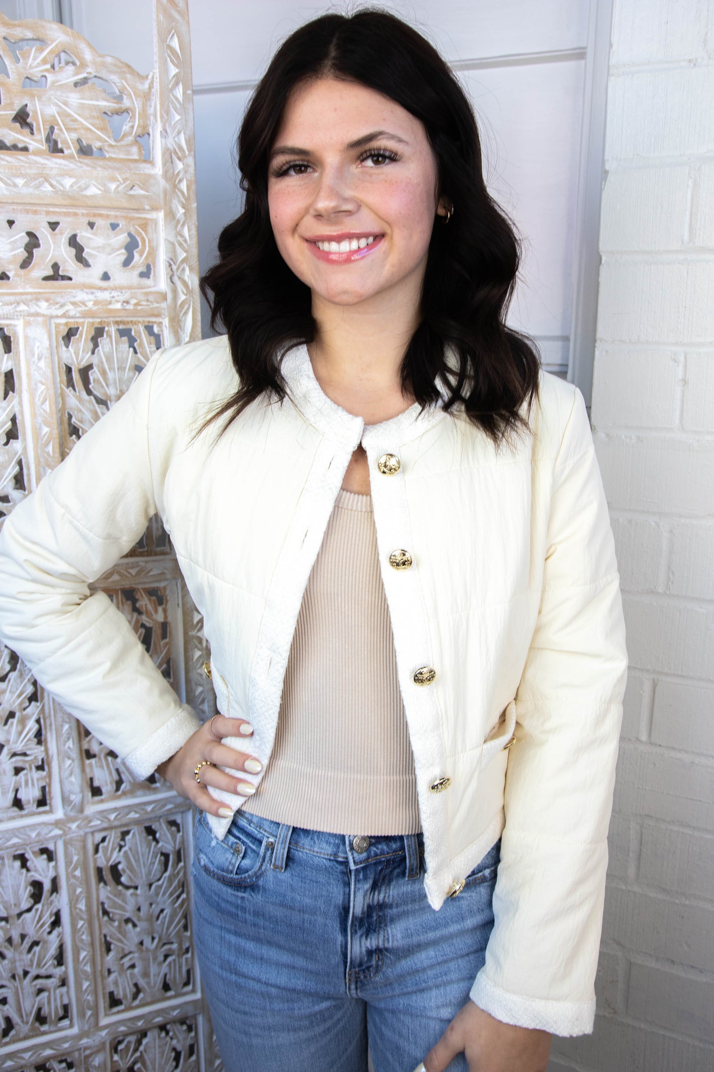  Coppelia Jacket, Cream Tan | Steve Madden