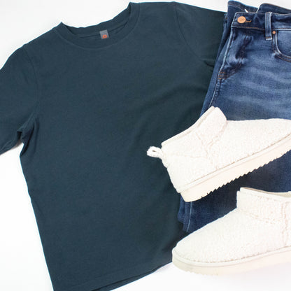  Adalynn Classic Boxy Fit Tee, Midnight Navy
