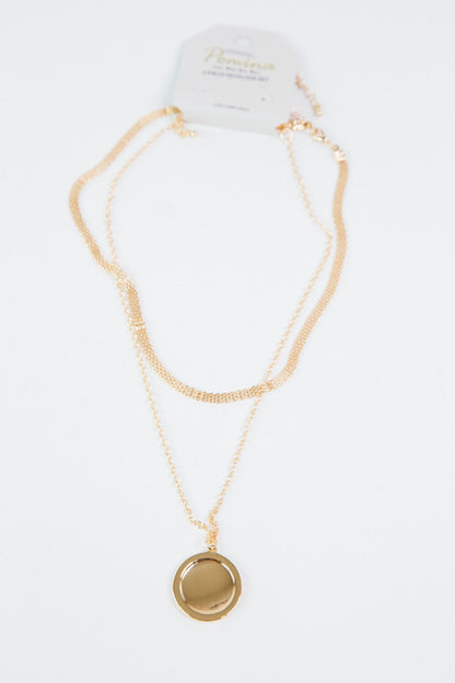  Maren Mesh Chain Dual Necklace, Gold