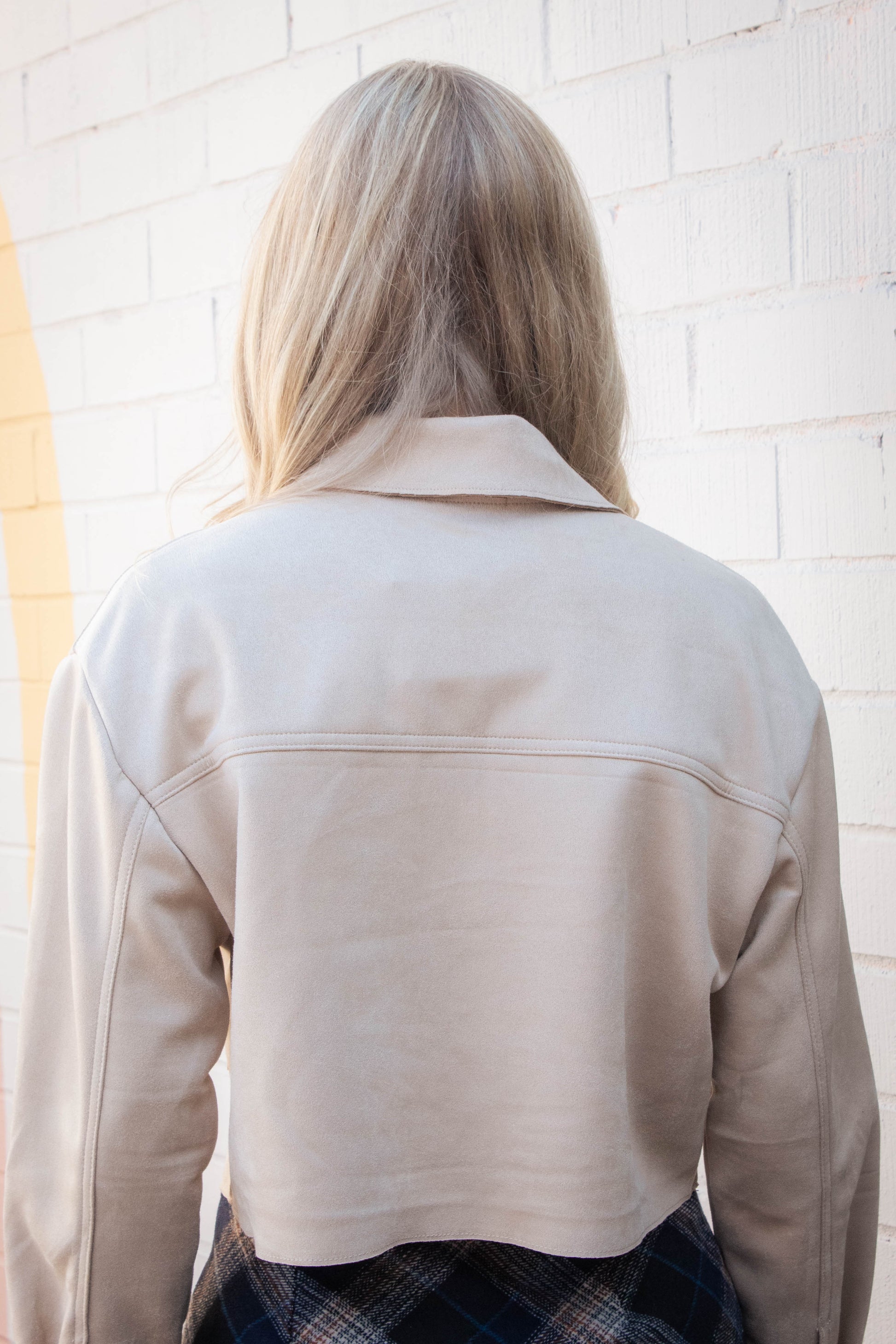  Monet Faux Suede Short Jacket, Sand Taupe