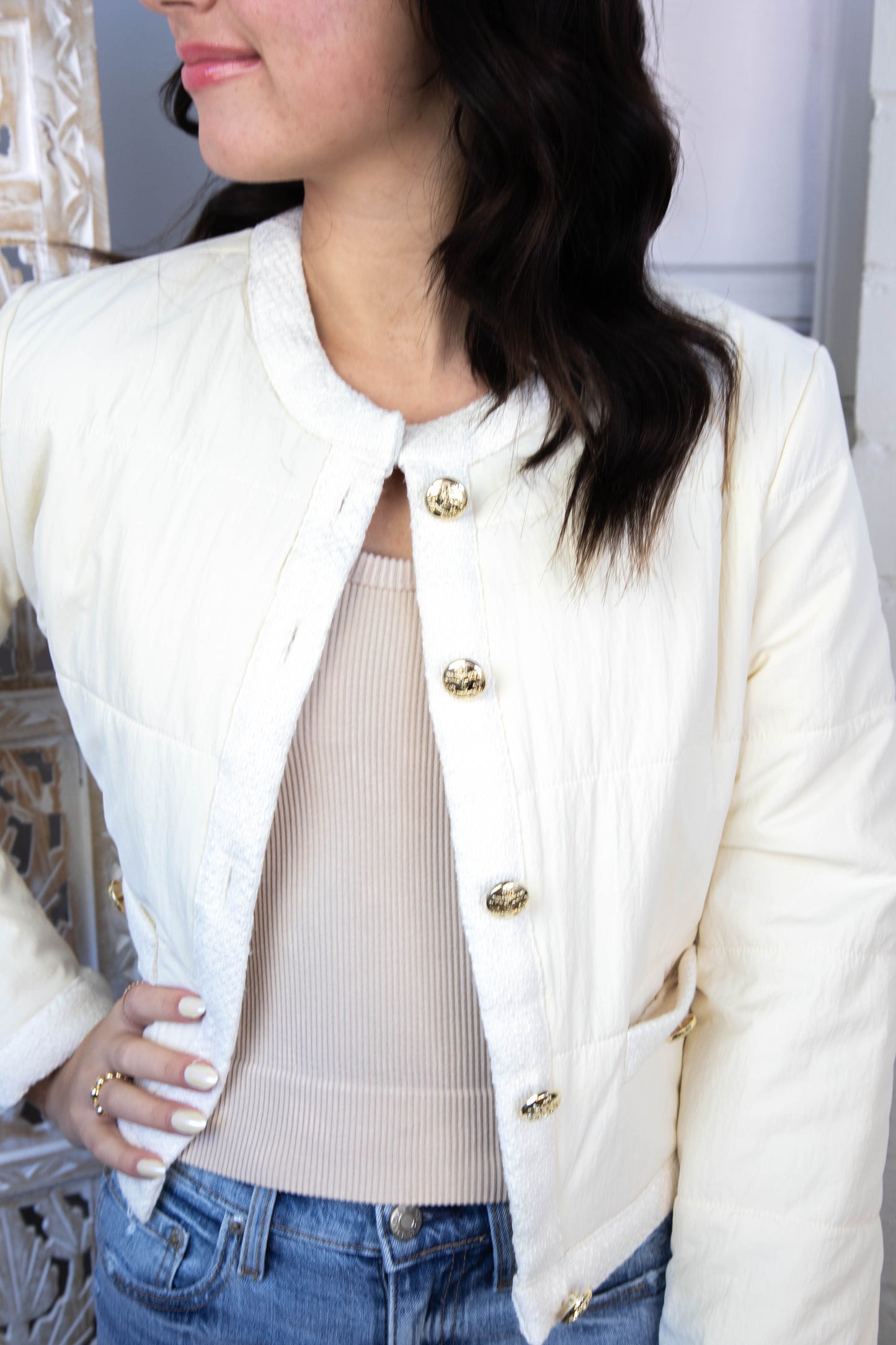  Coppelia Jacket, Cream Tan | Steve Madden