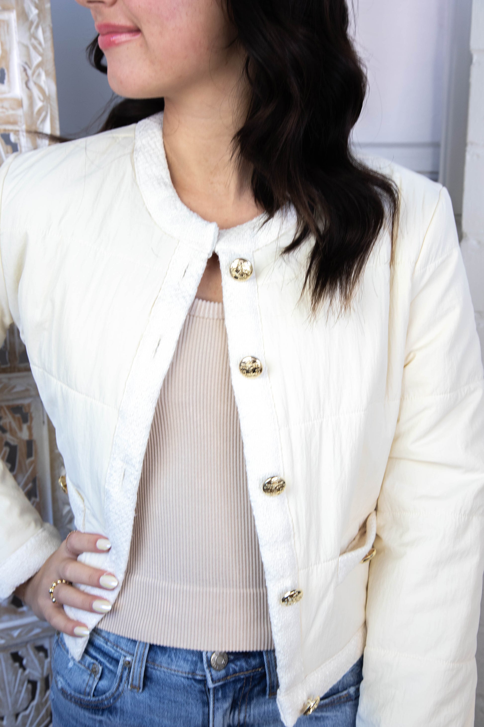  Coppelia Jacket, Cream Tan | Steve Madden