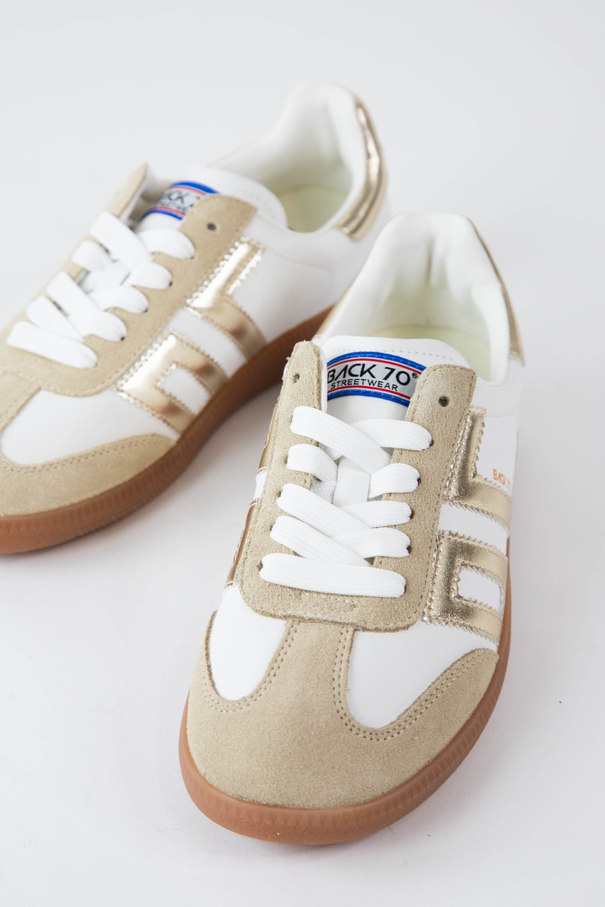  Cloud Lace Up Vintage Sneaker, Beige | Back 70