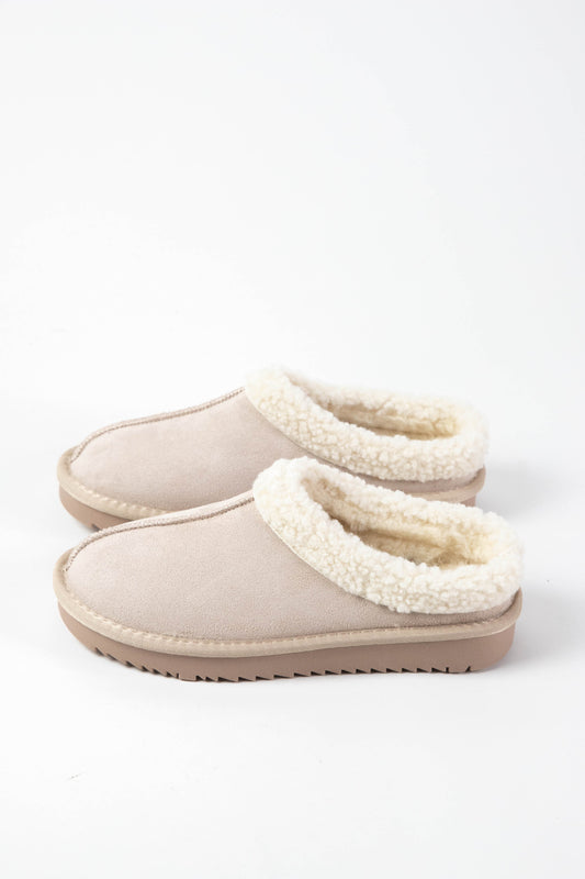  Lydell Faux Fur Sherpa Lined Slip On Shoe, Beige