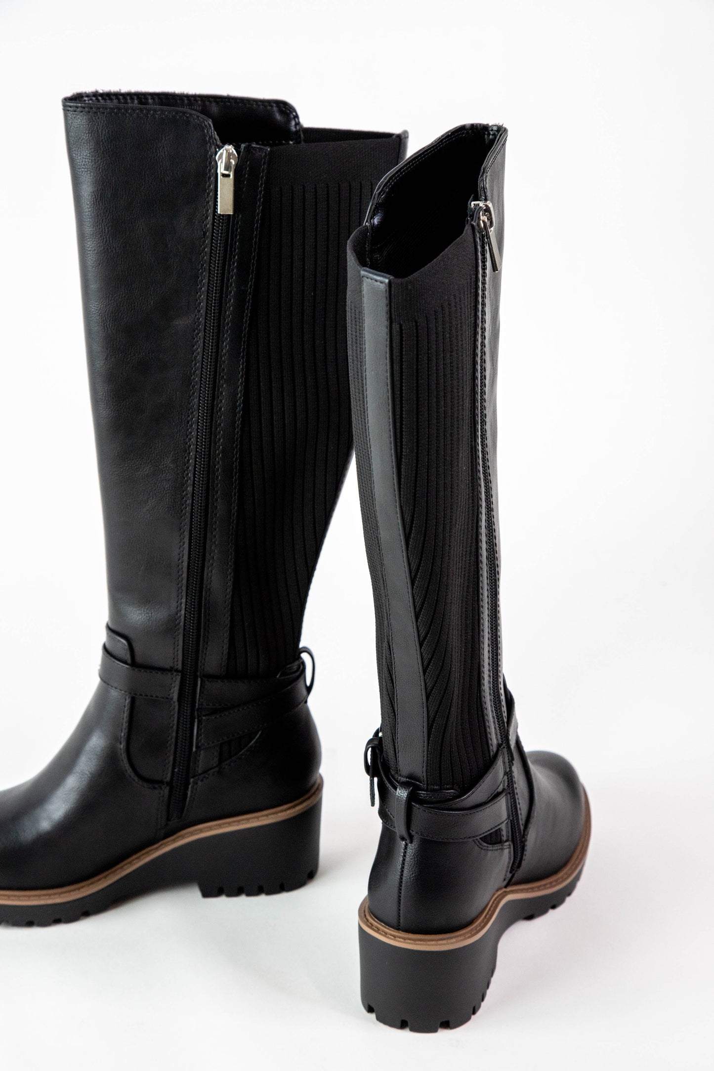  Zone Tall Knit Back Boot, Black