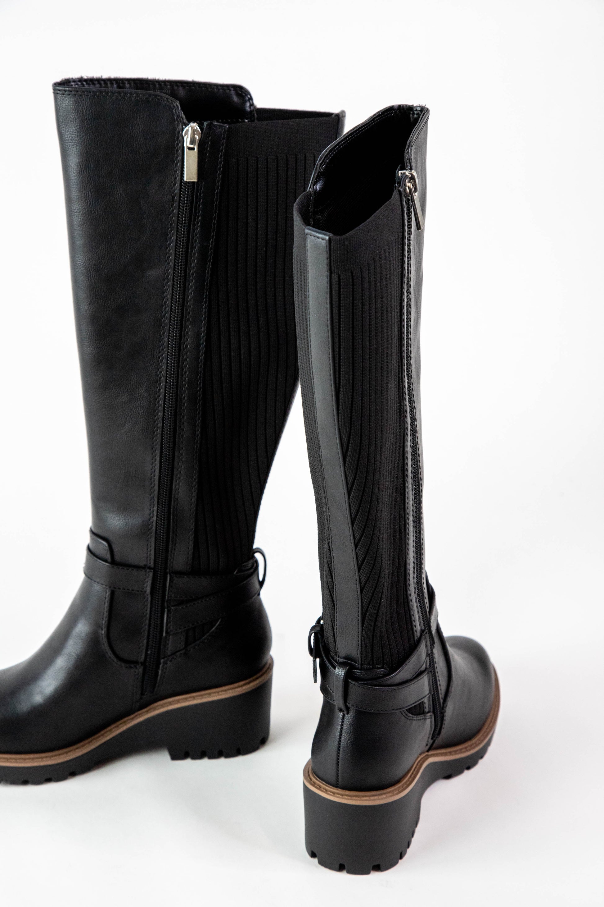  Zone Tall Knit Back Boot, Black