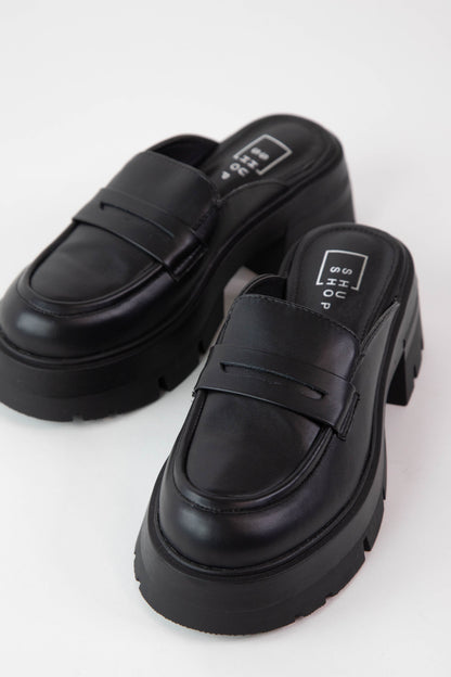  Trixie Loafer Mule, Black | ShuShop