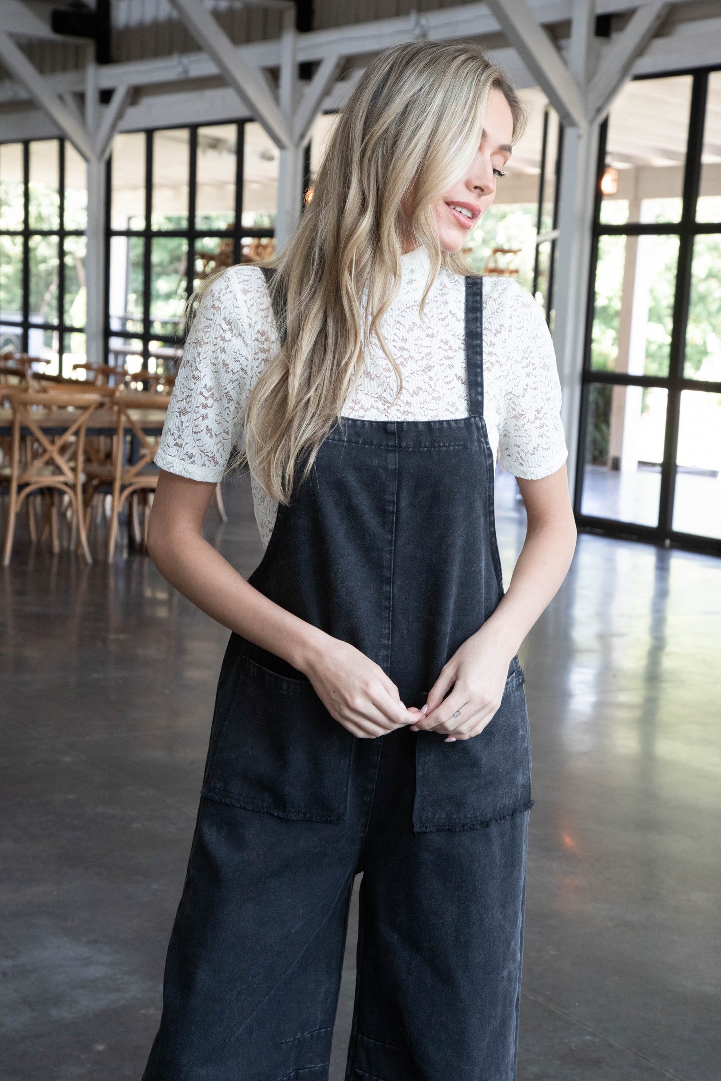  Meadow Lace Mock Neck Top, Chalk | Sanctuary