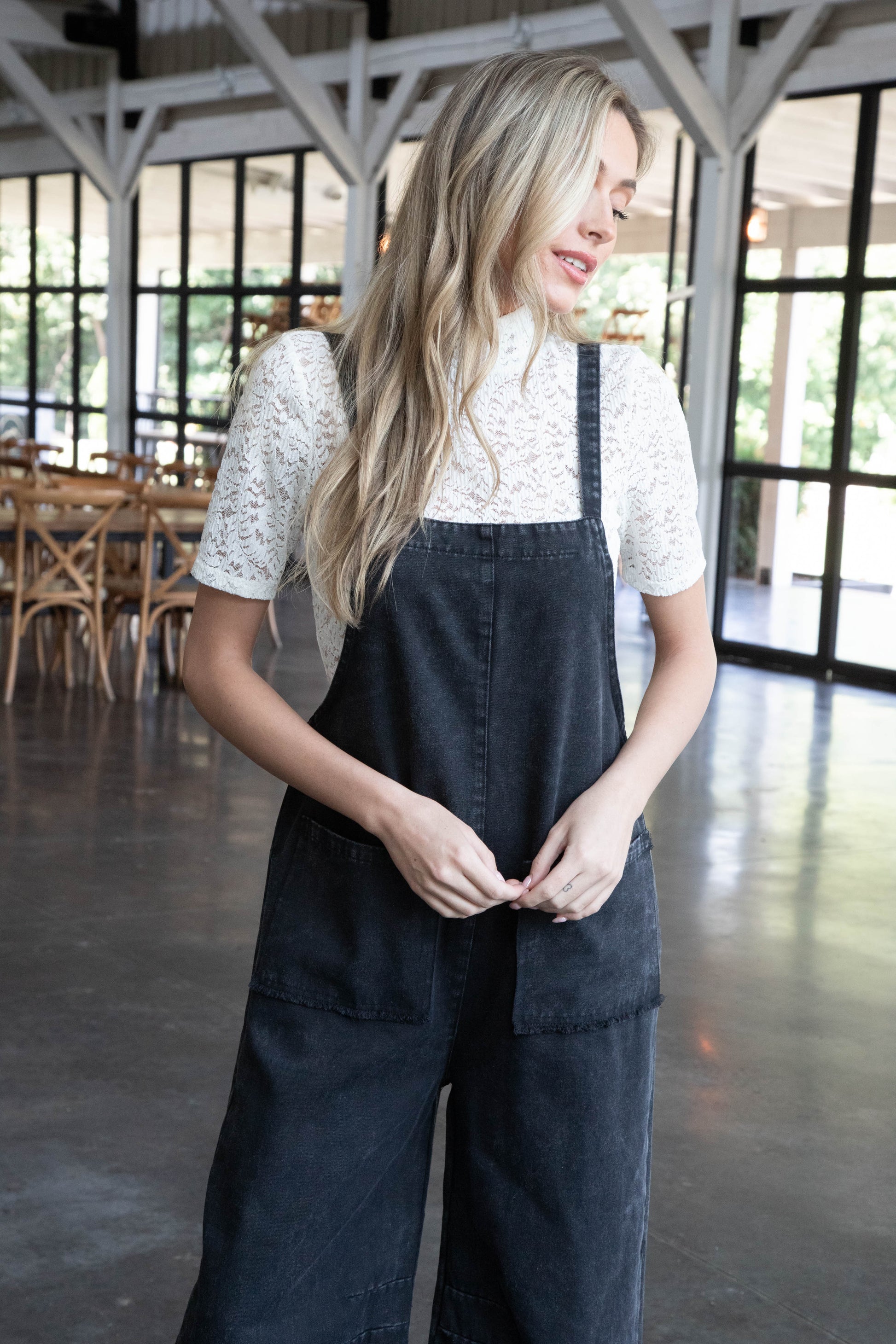  Meadow Lace Mock Neck Top, Chalk | Sanctuary