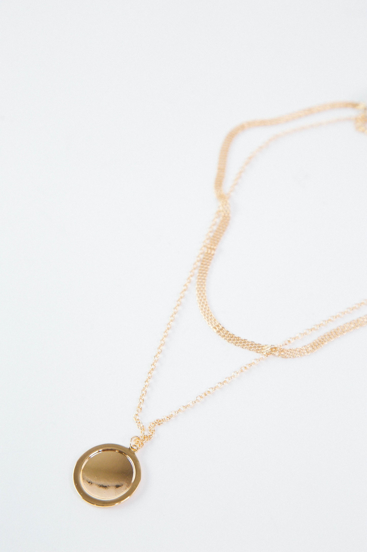  Maren Mesh Chain Dual Necklace, Gold