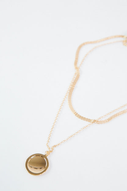  Maren Mesh Chain Dual Necklace, Gold