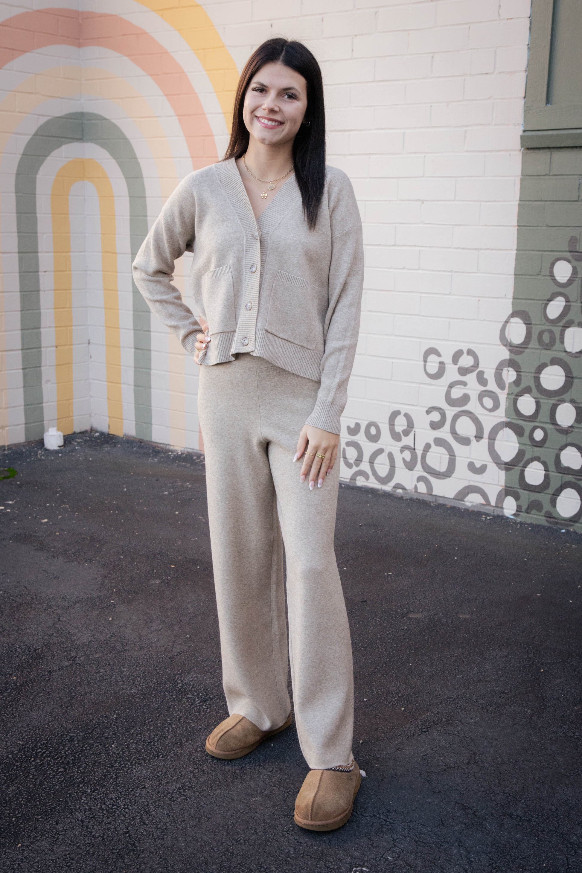  Kelsie Knit Pants, Stone | Sadie & Sage