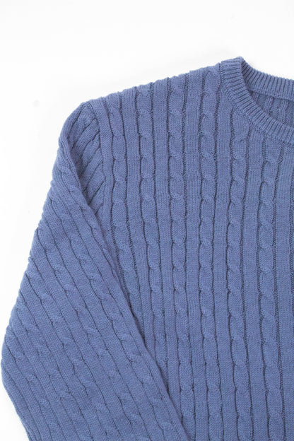  Iris Cable Knit Cropped Cardigan, Dusty Navy