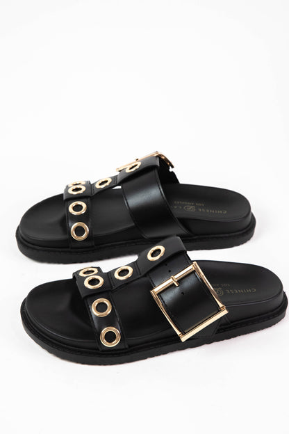  Rozalia Grommet Detailed Sandal, Black | Chinese Laundry