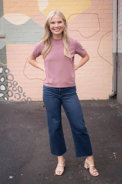 Adalynn Classic Boxy Fit Tee, Rose Taupe