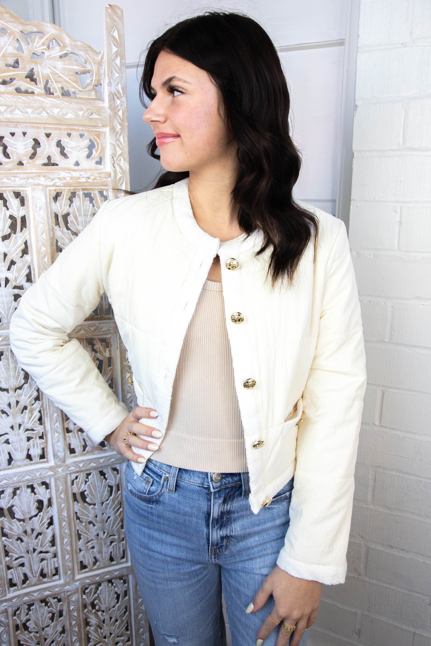  Coppelia Jacket, Cream Tan | Steve Madden