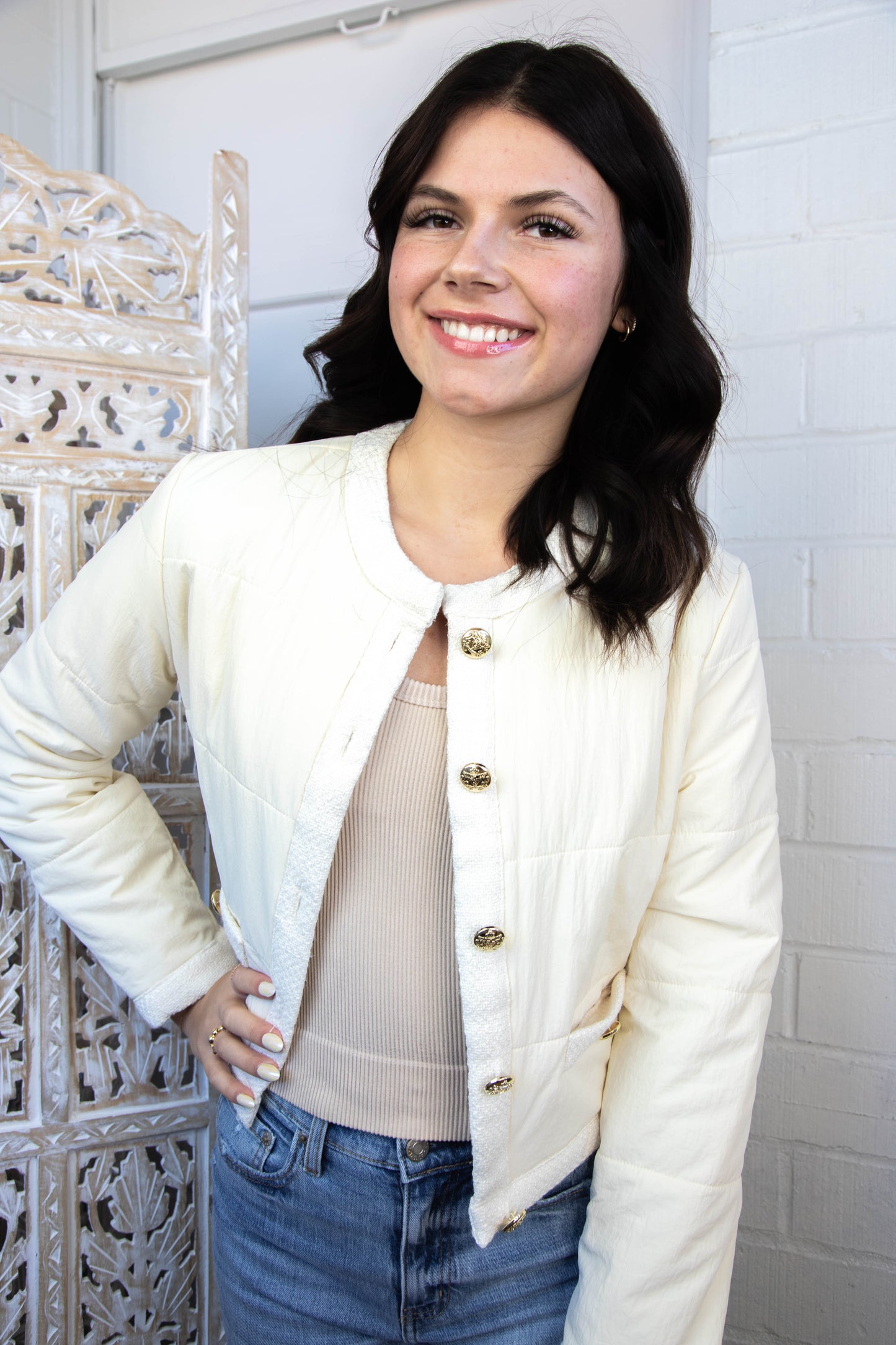  Coppelia Jacket, Cream Tan | Steve Madden
