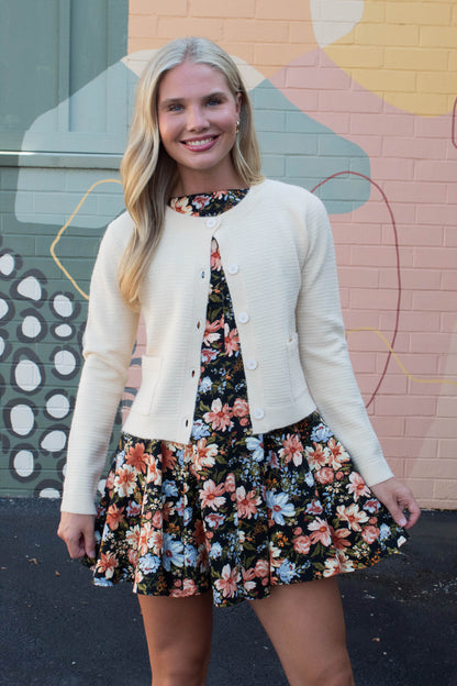  Eva Button Up Sweater Cardigan, Butter