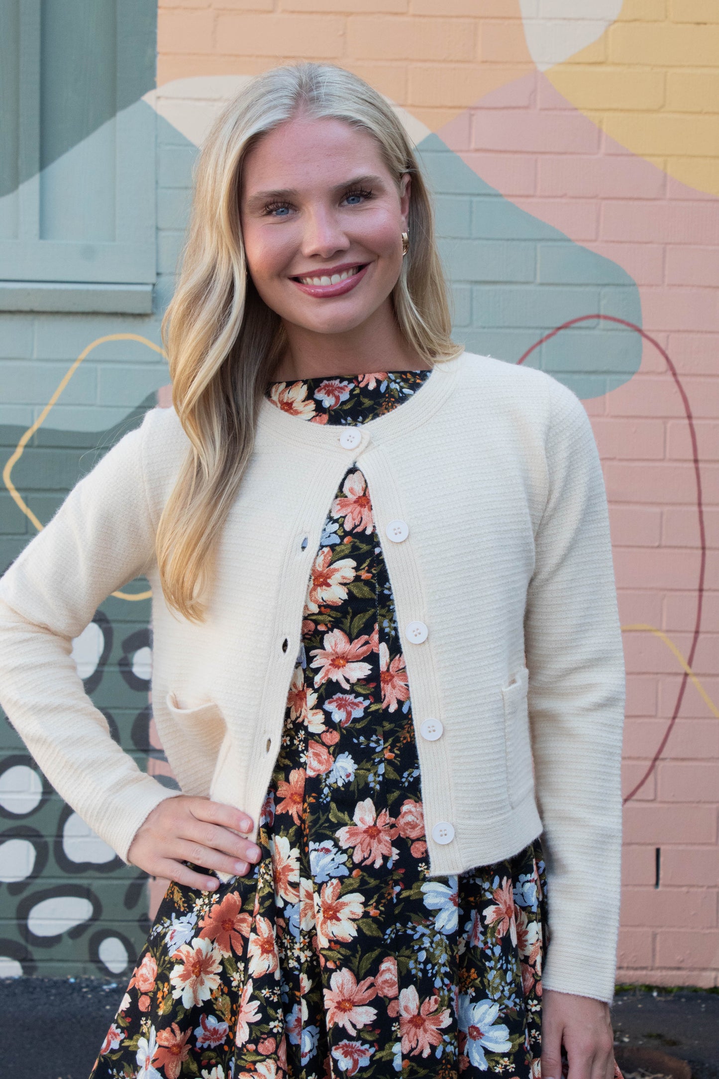  Eva Button Up Sweater Cardigan, Butter