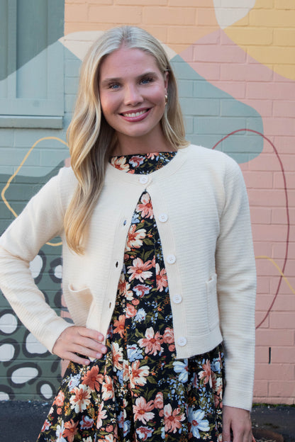  Eva Button Up Sweater Cardigan, Butter