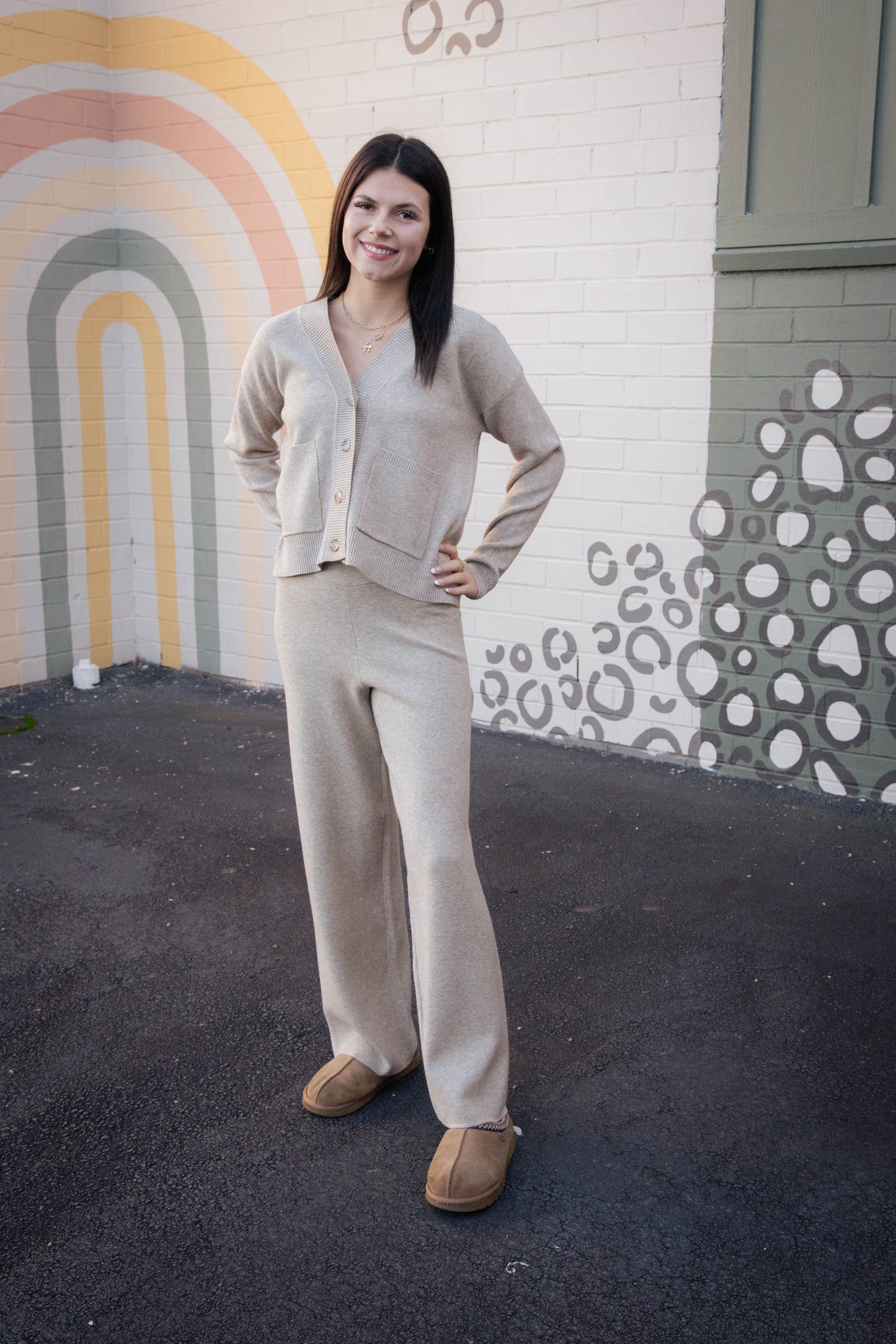  Kelsie Knit Pants, Stone | Sadie & Sage
