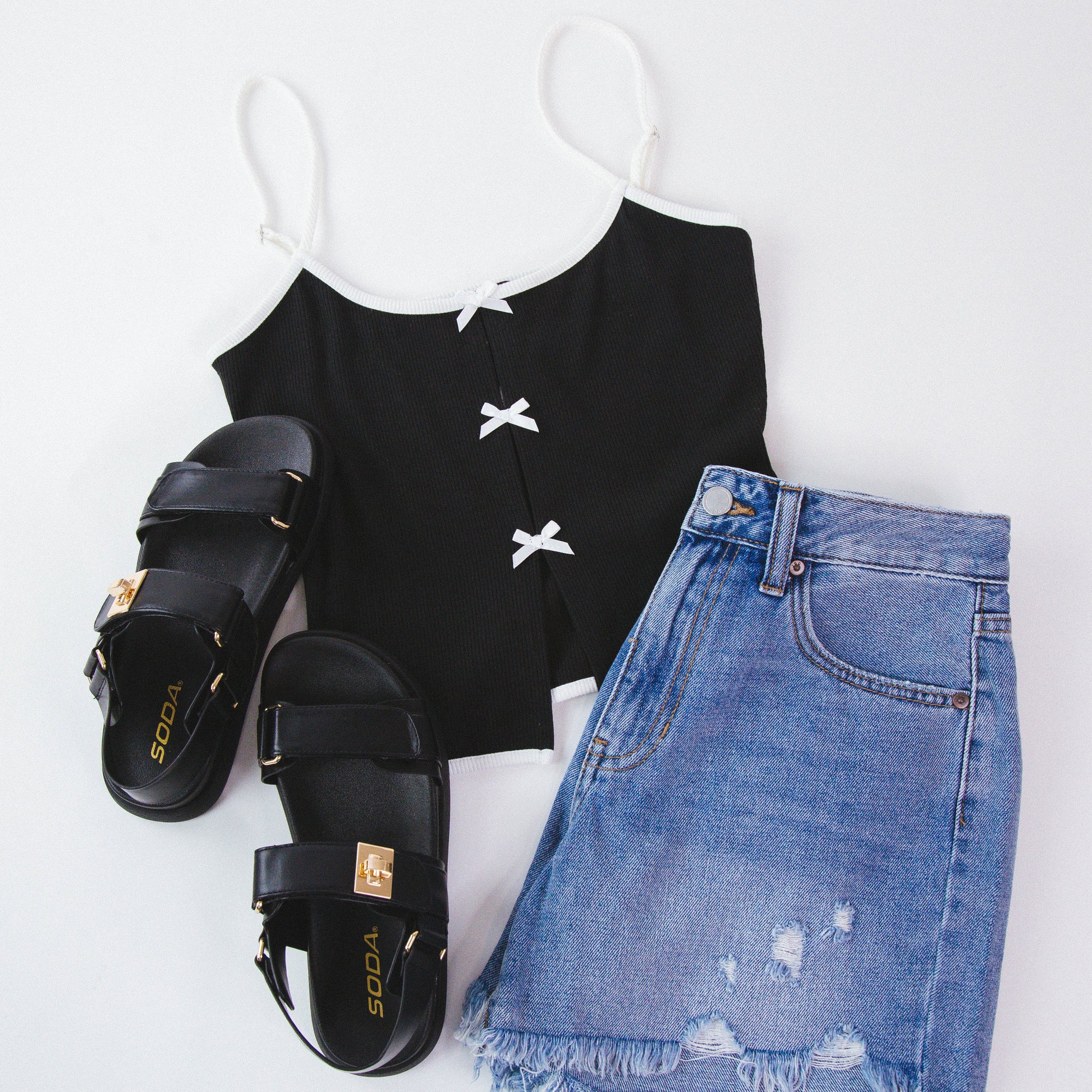  Cobber Flatform Sandal, Black PU