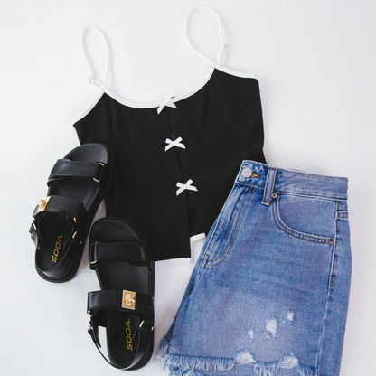  Cobber Flatform Sandal, Black PU