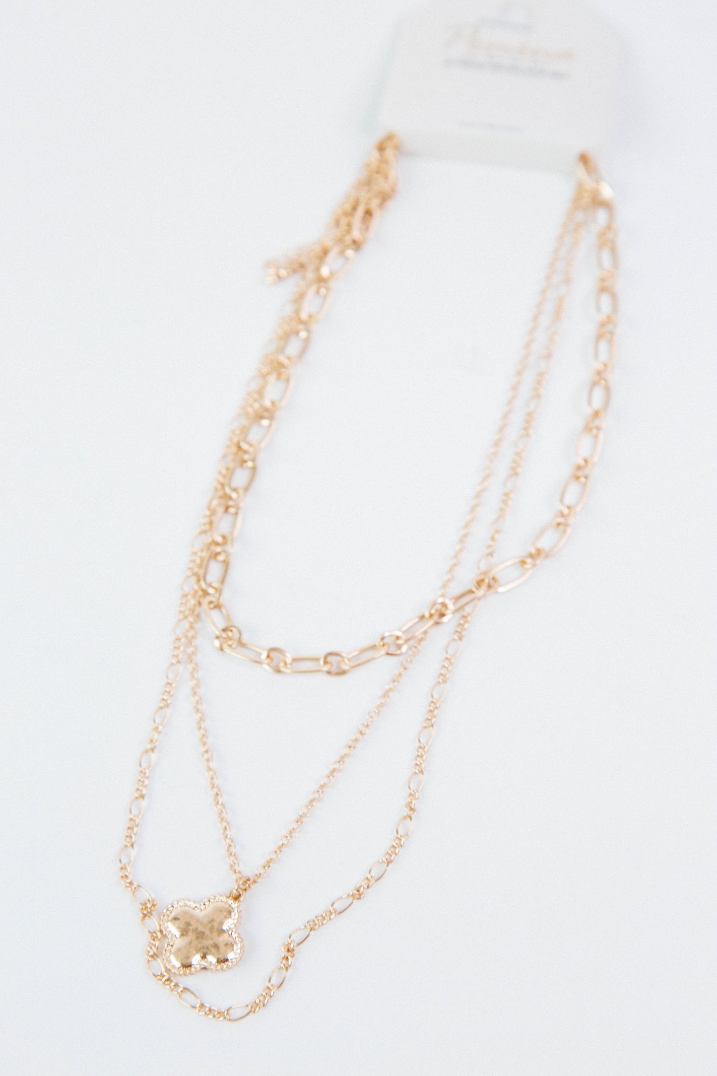  Talia Clover Layered Necklace, Gold