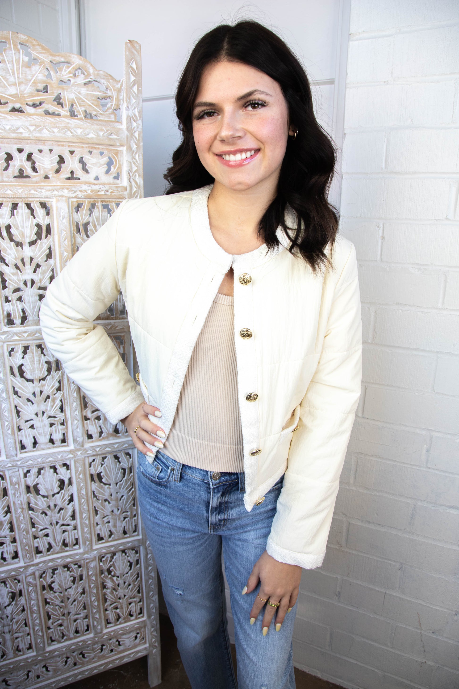  Coppelia Jacket, Cream Tan | Steve Madden