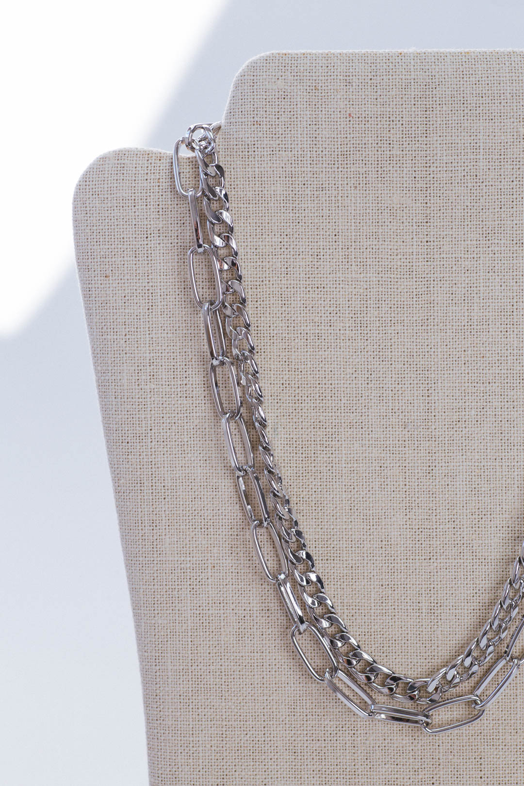  Fearless Layered Necklace, Silver