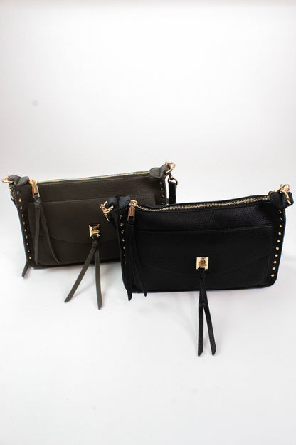  Louise Stud Detailed Crossbody, Olive