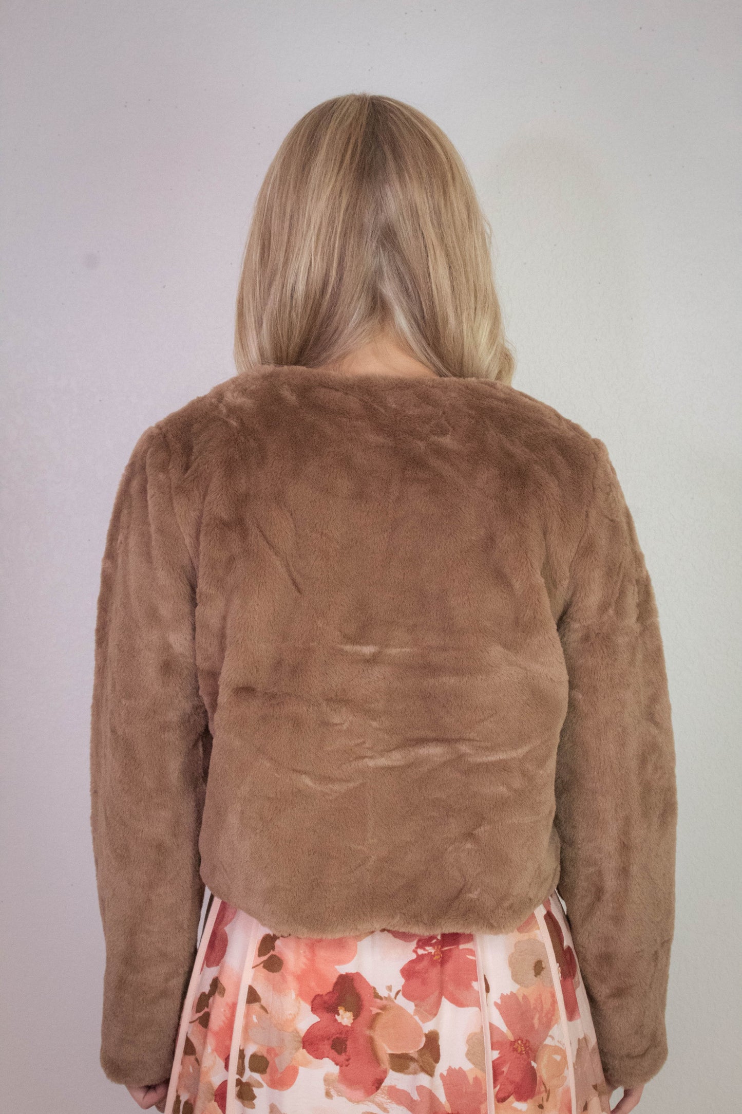  Martha Faux Fur Crop Blazer, Mocha
