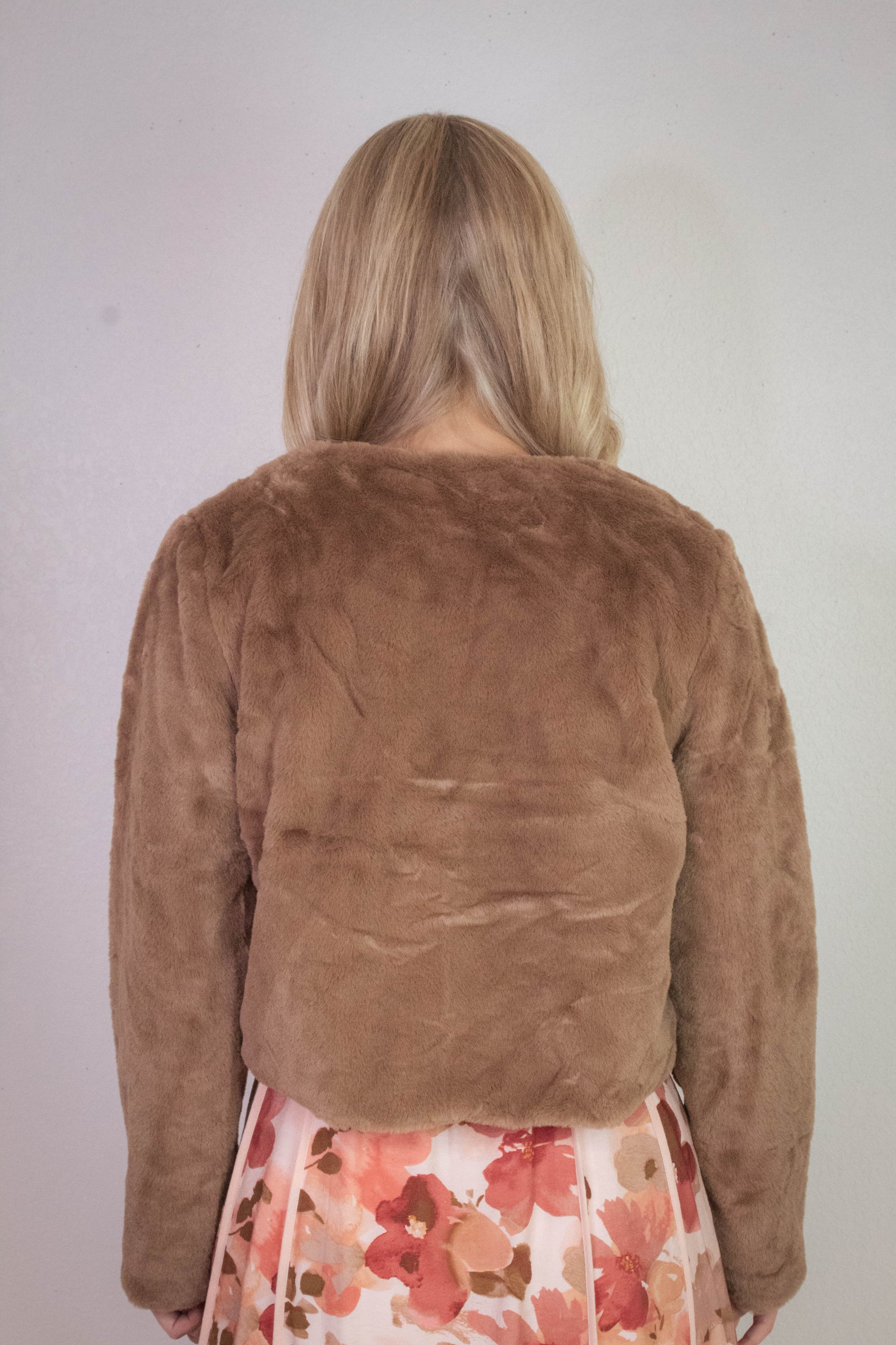  Martha Faux Fur Crop Blazer, Mocha