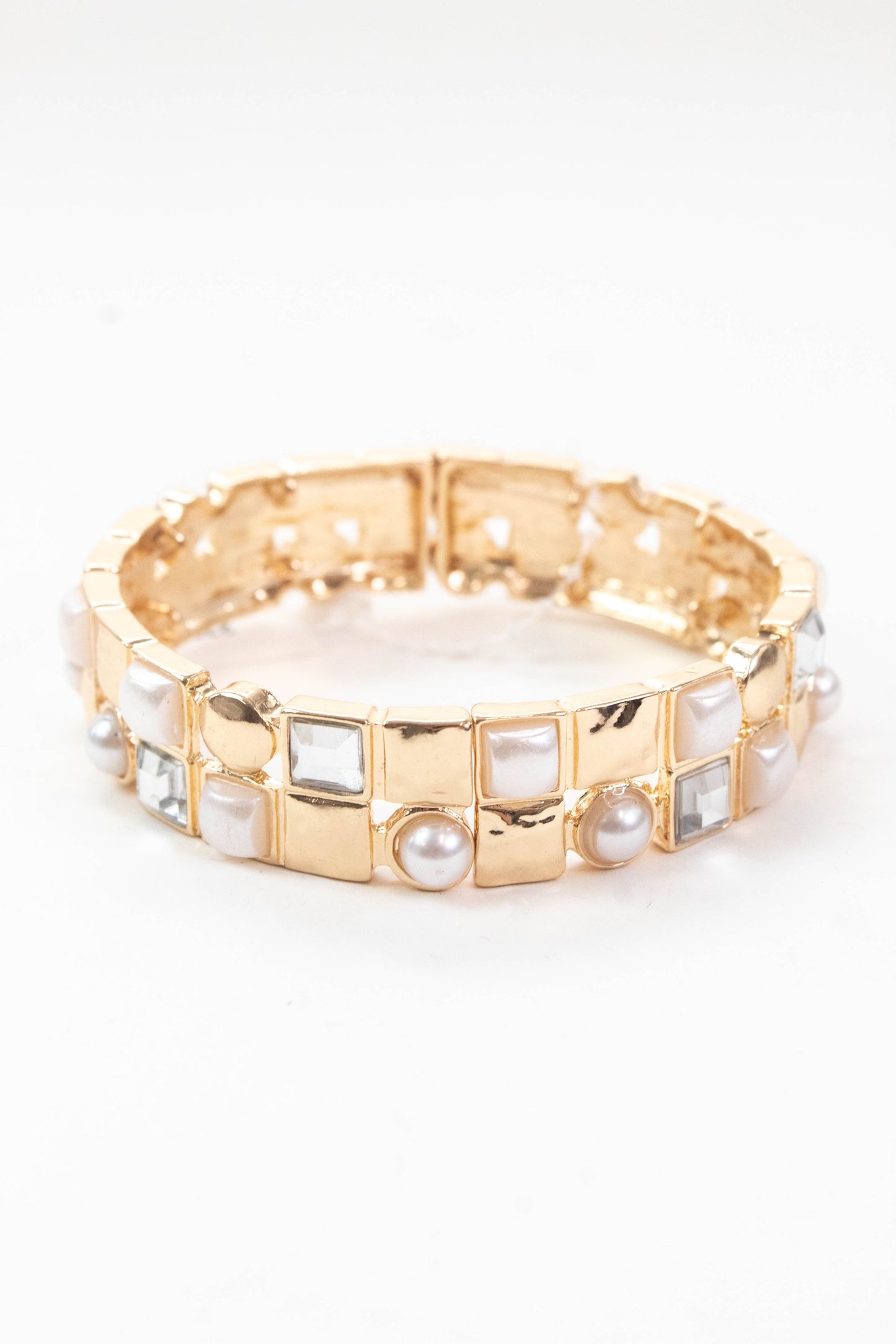  Selene Pearl & Crystal Bracelet, Gold