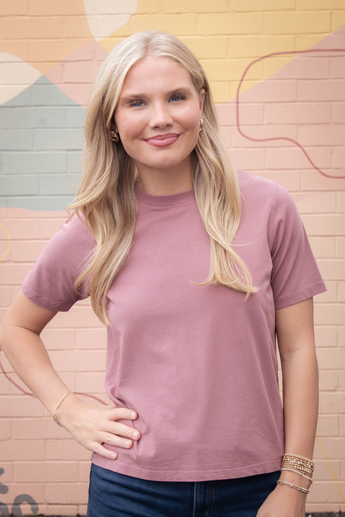  Adalynn Classic Boxy Fit Tee, Rose Taupe