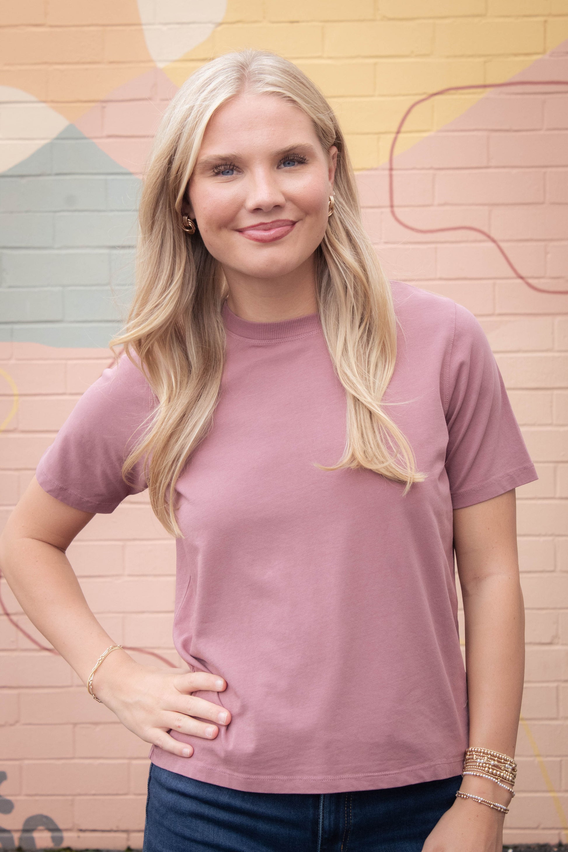  Adalynn Classic Boxy Fit Tee, Rose Taupe