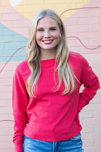  Jess Boat Neck Top, Salsa | Free People