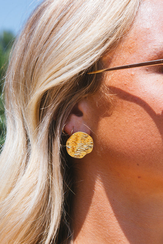  Hana Statement Stud Earrings, Gold | Sahira Jewelry