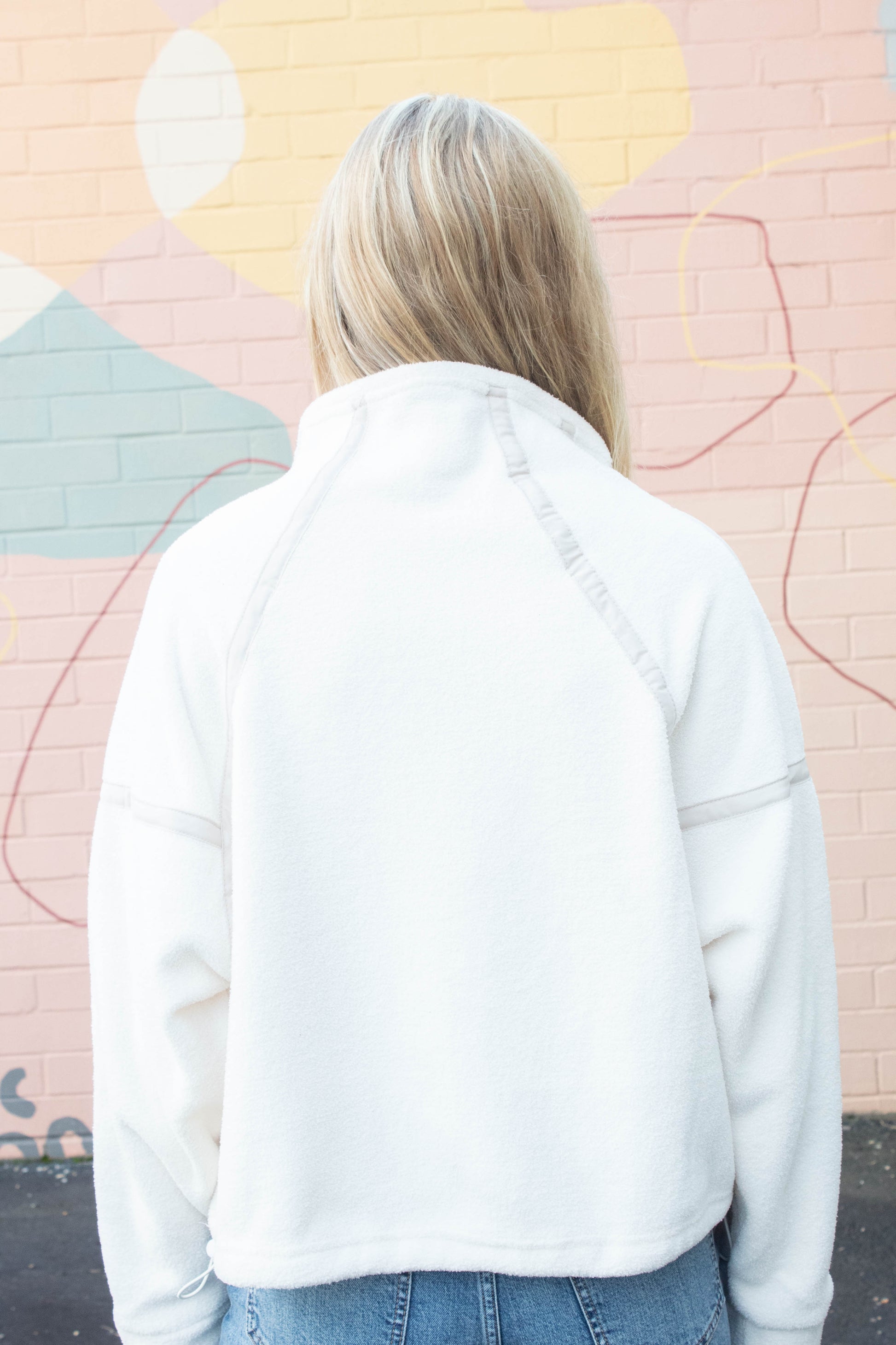  Anna Fleece Half Zip Pullover, Ivory